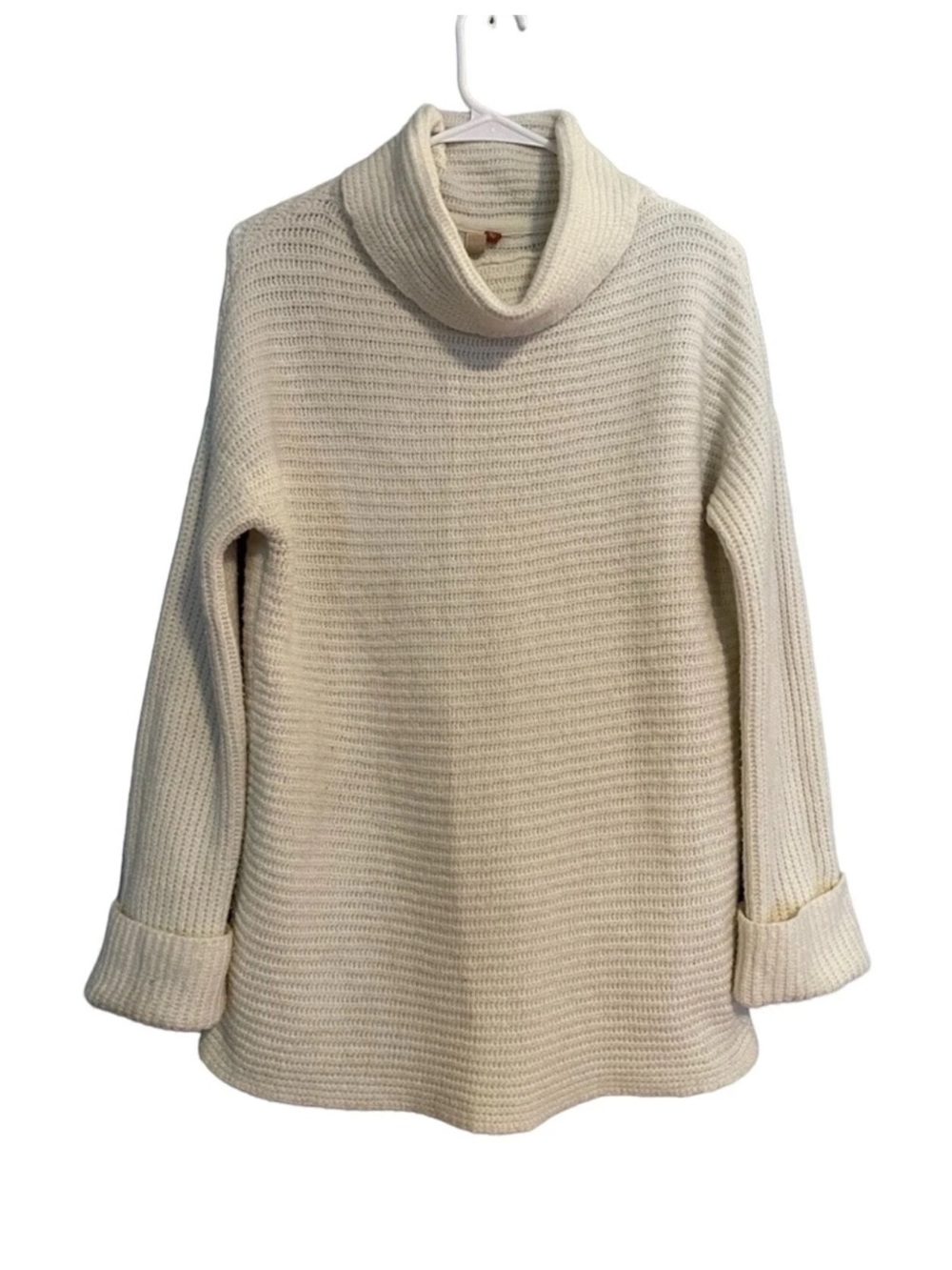 Pilcro Anthropologie Cream Ribbed Mock Neck Sweater - Picture 3 of 4